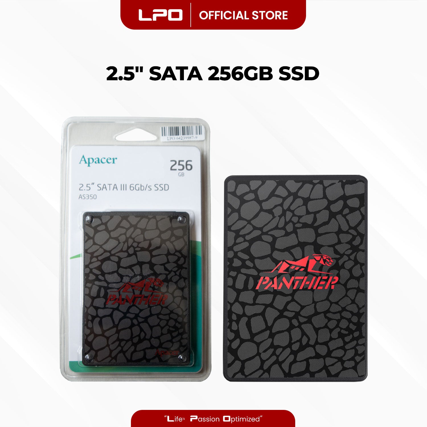 Apacer AS350 Panther 256GB 560MB/s SATA III Internal SSD (AP256GA