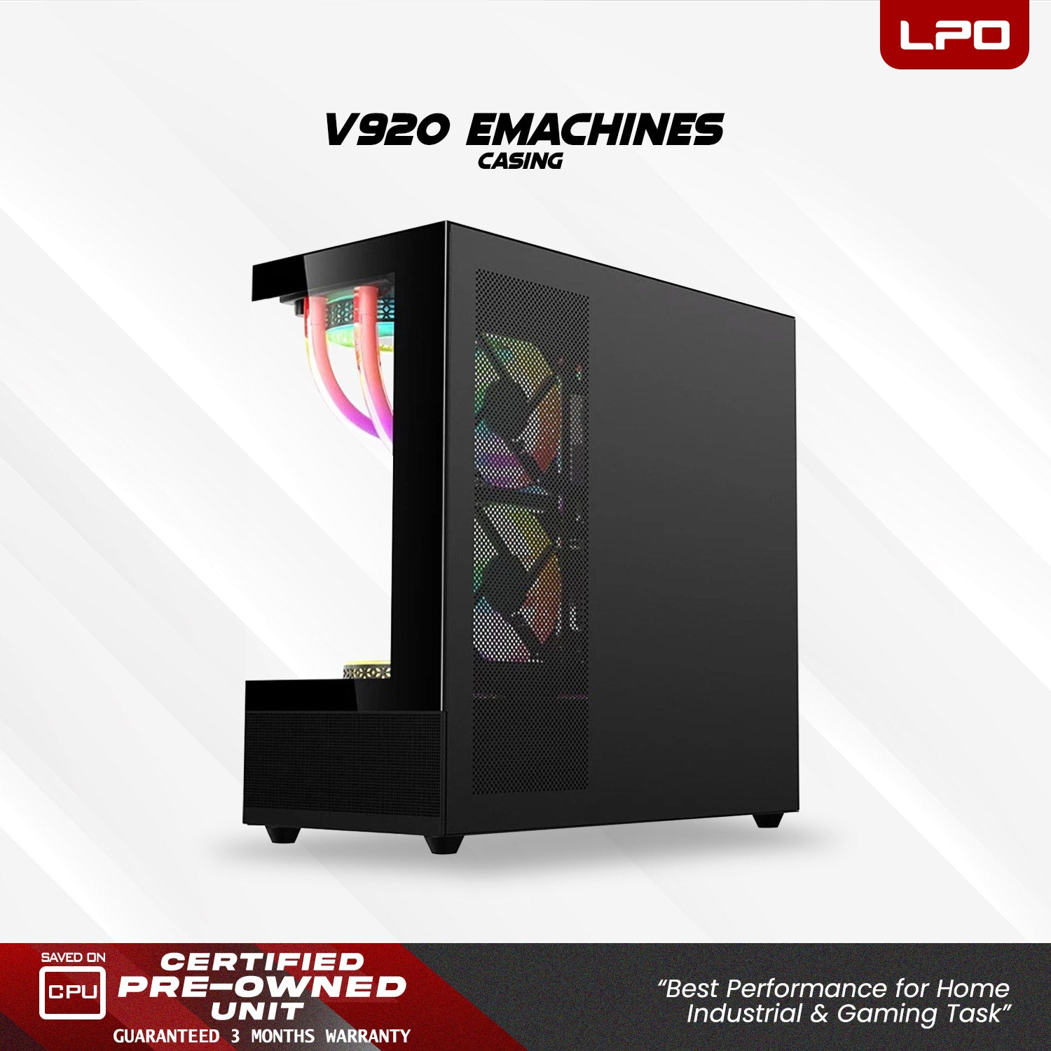LPO Gaming Unit AMD Ryzen 5 5500 @3.5Ghz B450MHP AM4 Socket RX580 8GB DV360S Wave Series CPU Liquid Cooler Elite 16GB DDR4 256GB 2.5