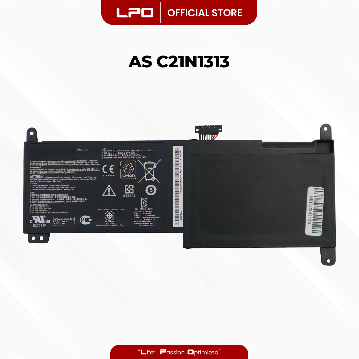 Laptop Battery C21N1313 Compatible with Asus Transformer Book TX201LA - LPO Laptop PC-Outlet