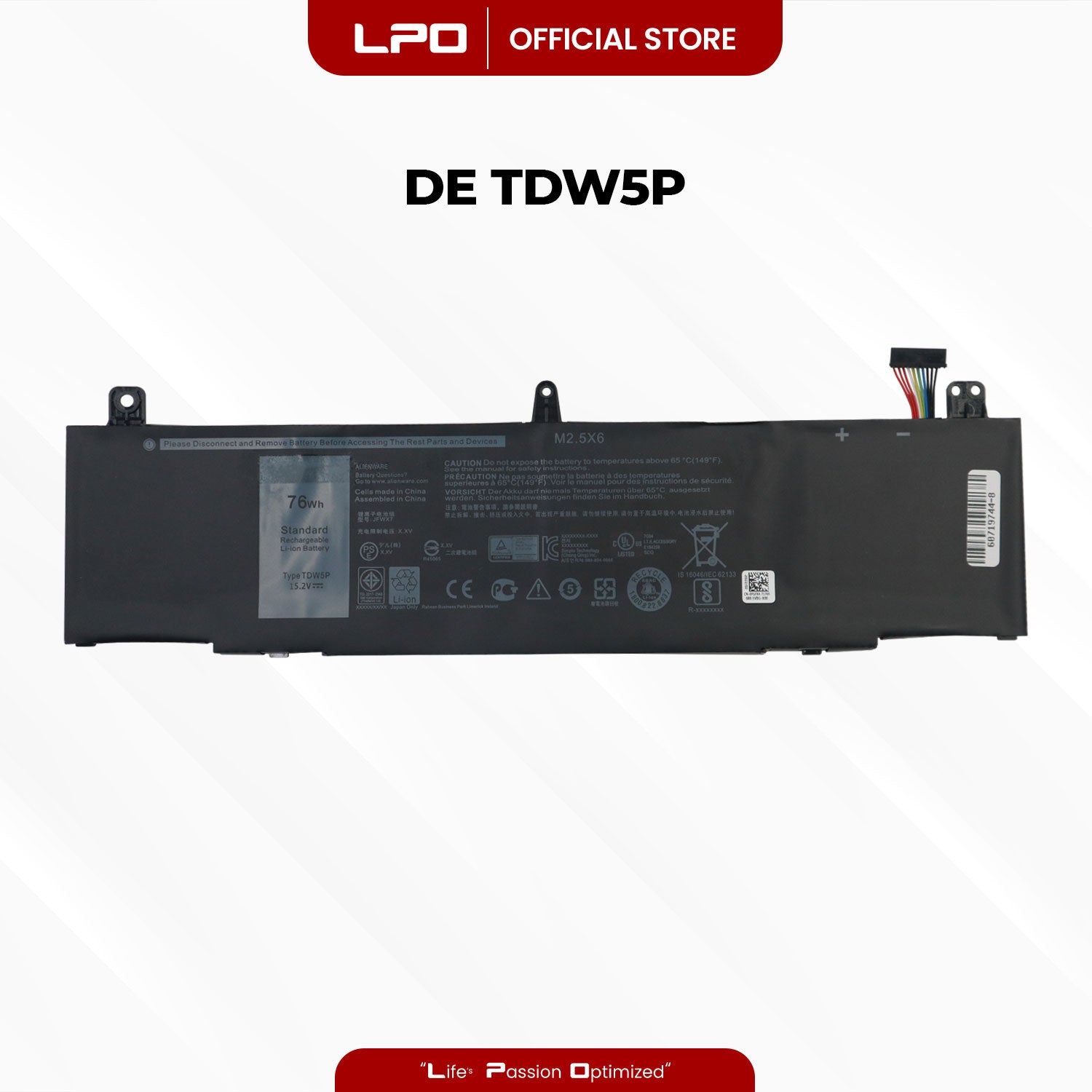 Laptop Battery TDW5P Compatible with Dell Alienware 13 R3, ALW13C-D2715S, R2718S, D1738, D2718, D2506S