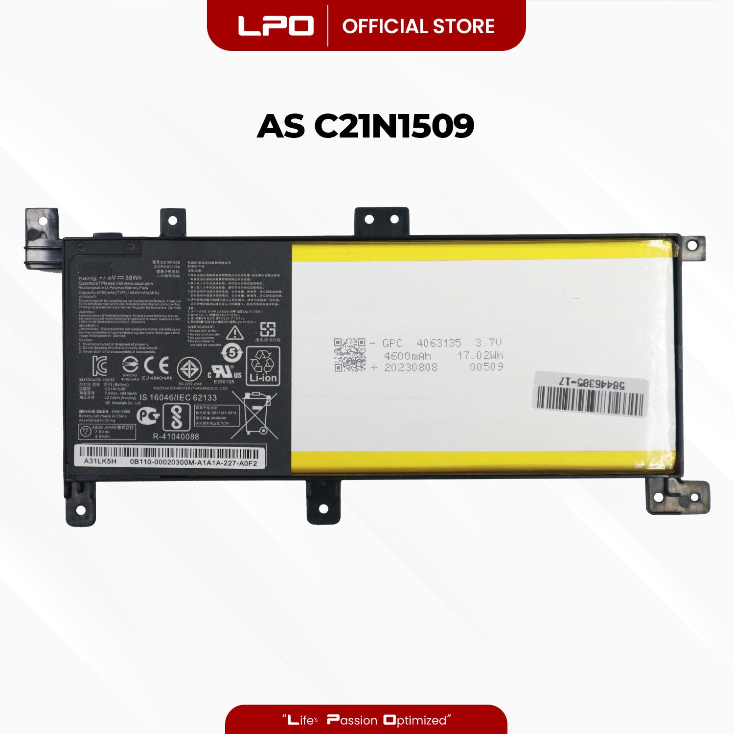 Laptop Battery C21N1509 Compatible with Asus Vivobook X556 X556U X556UA X556UB - LPO Laptop PC-Outlet
