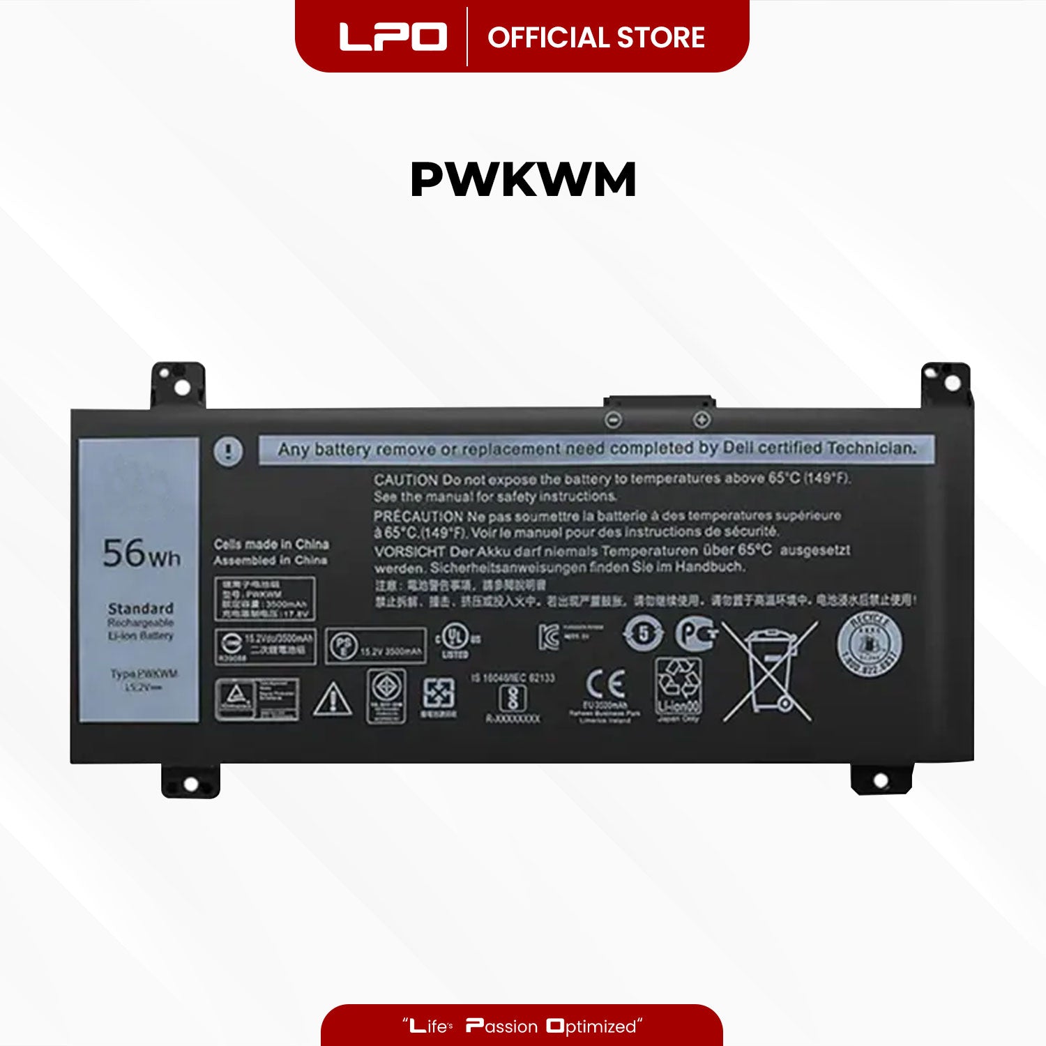Laptop Battery PWKWM Compatible with Dell Inspiron 14 GAMING 7467