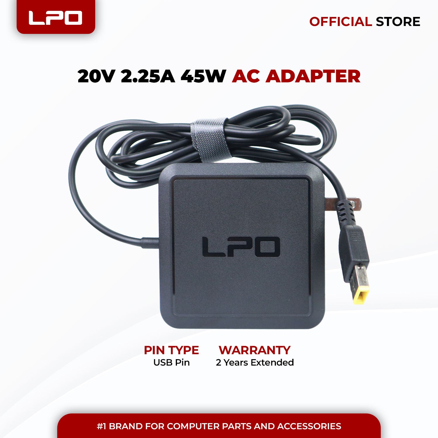 Laptop Charger Lenovo 20V 2.25A 45W USB Pin Compatible with Lenovo ADLX45NLC3A ADLX45NCC3A