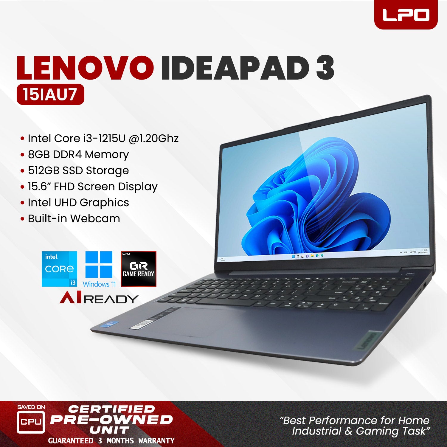 Pre owned Lenovo IdeaPad 3 15IAU7