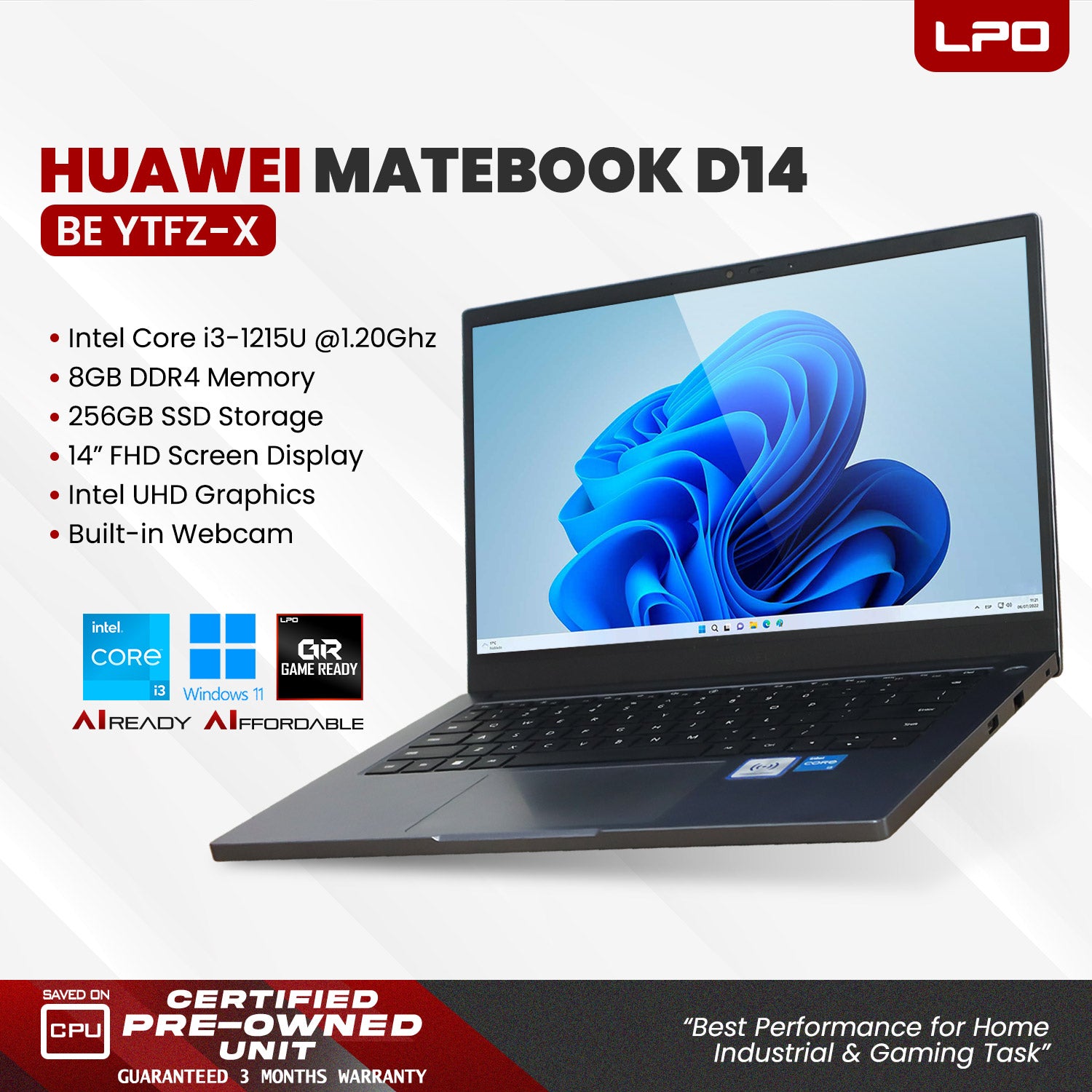 Pre owned Huawei MateBook D14 BE YTFZ-X
