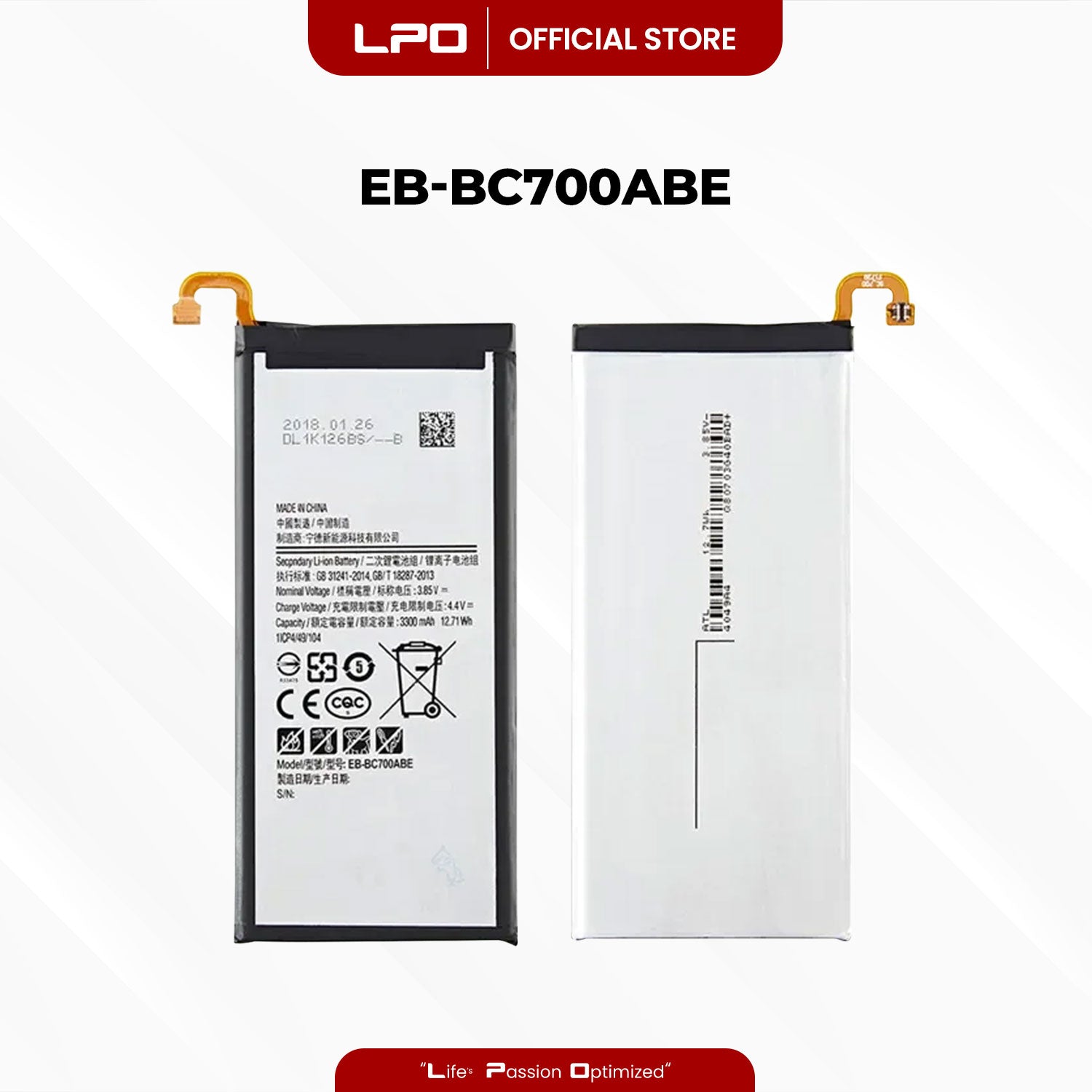 Cellphone Battery Samsung Galaxy C7 2016 EB-BC700ABE Compatible with SM-C7000