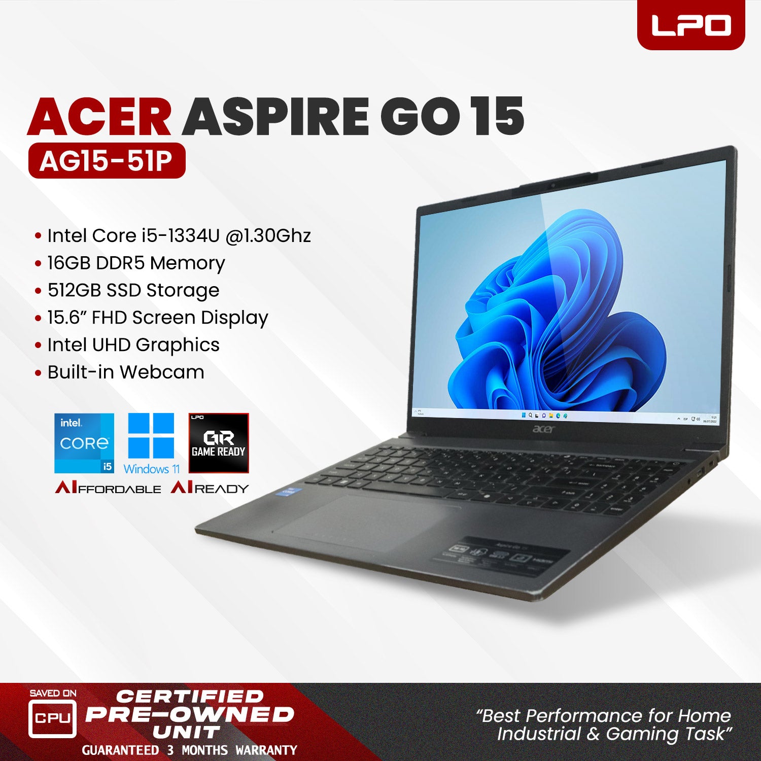 Pre owned Acer Aspire Go 15 AG15-51P
