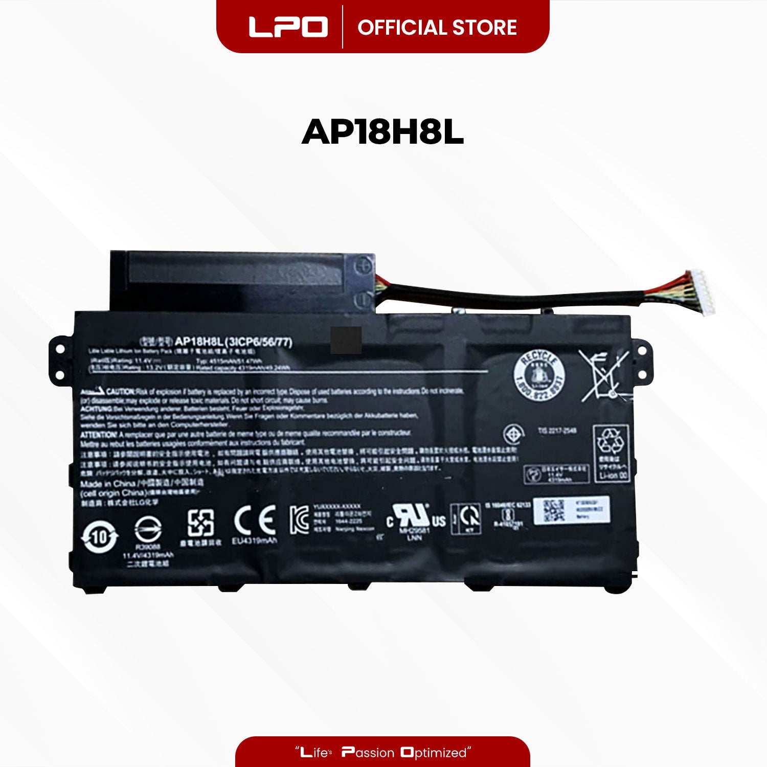 Laptop Battery AP18H8L Compatible with Acer Spin 3 SP314-53GN-542C