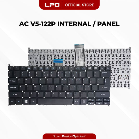 Laptop Keyboard ACER V5-122 Internal Type / Panel Black US Compatible with Acer Aspire V5-122