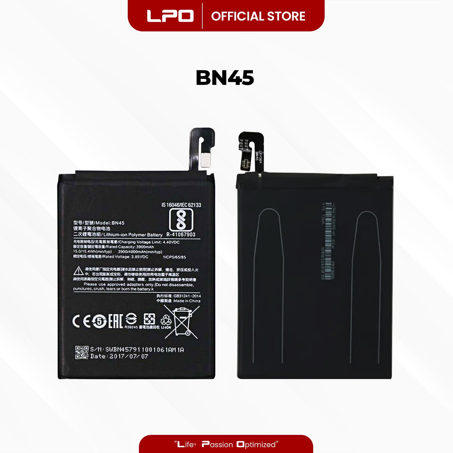Cellphone Battery Xiaomi Redmi Note 5 Pro 2018 BN45 Compatible with MEI7S, MEI7 - LPO Laptop PC-Outlet