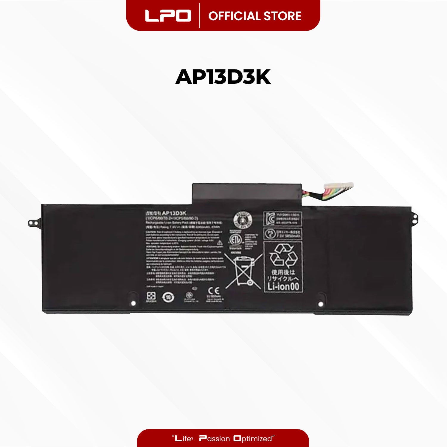 Laptop Battery AP13D3K Compatible with Acer Aspire S3-392G, 54204G1, 54206G50TWS01