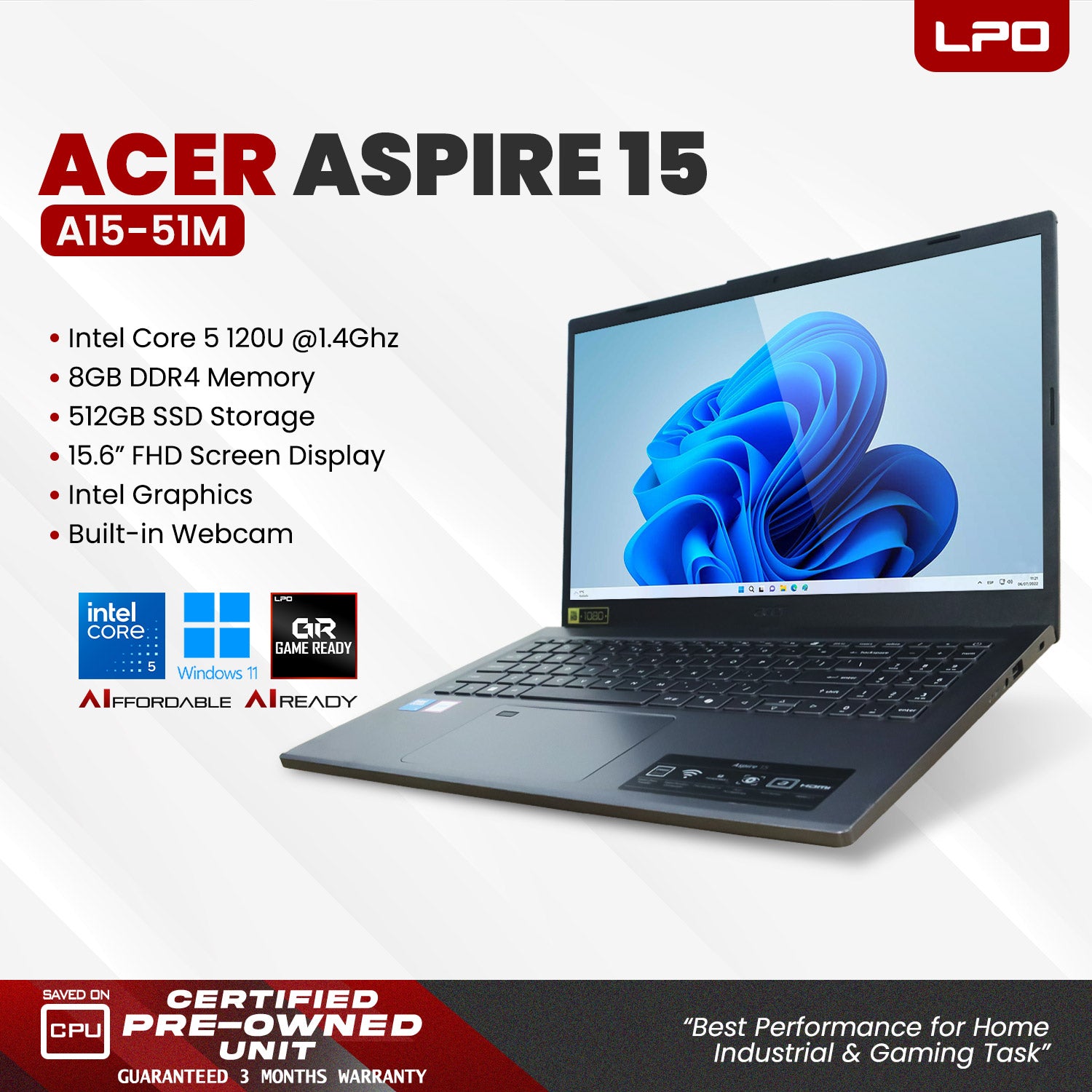 Pre owned Acer Aspire 15 A15-51M
