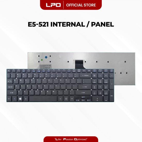 Laptop Keyboard ACER E5-521 Internal Type / Panel Black US Compatible with Acer Aspire E5-521 E5-521G