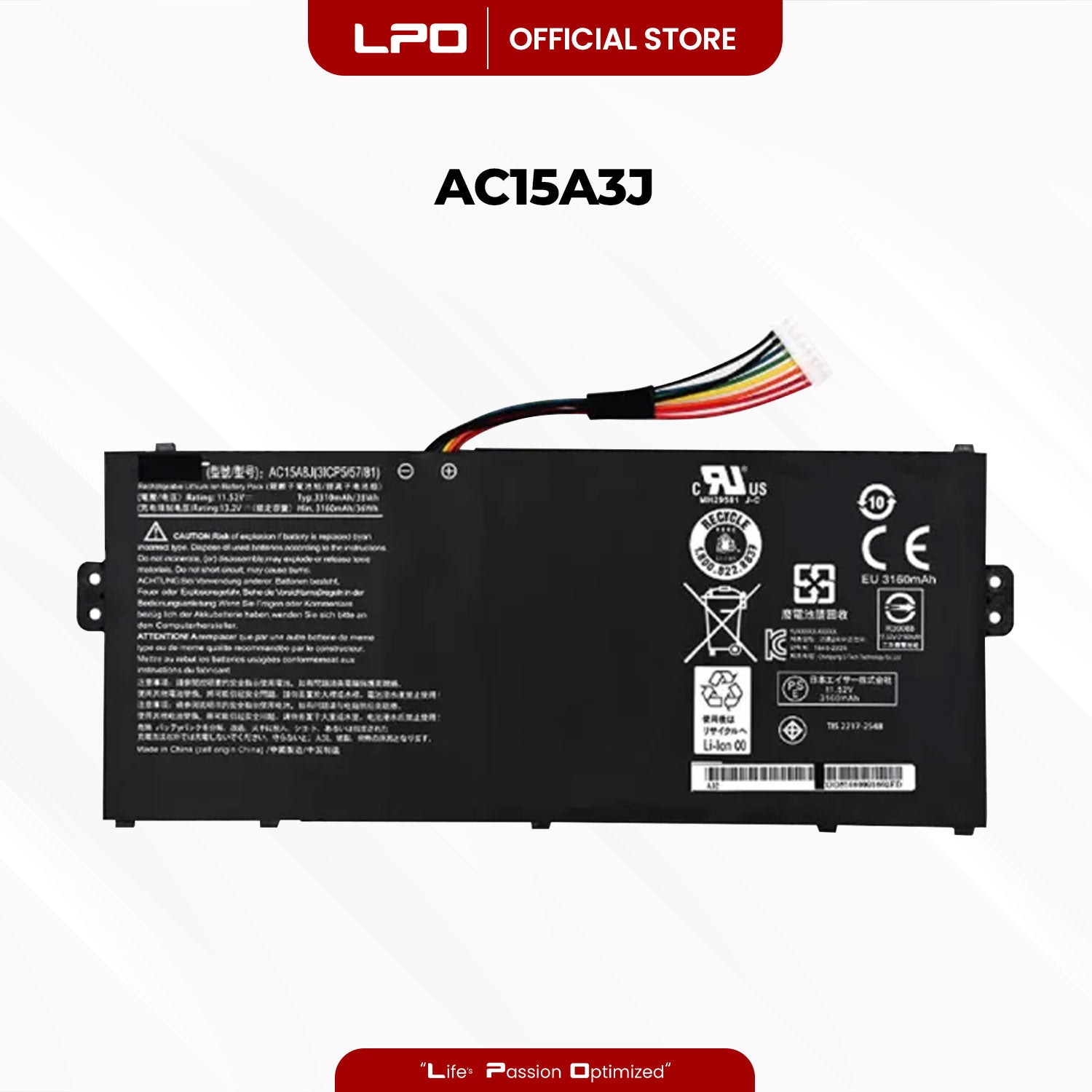 Laptop Battery AC15A3J Compatible with Acer Chromebook 11 CB3-131 Series, Chromebook R 11 C738T-C94S