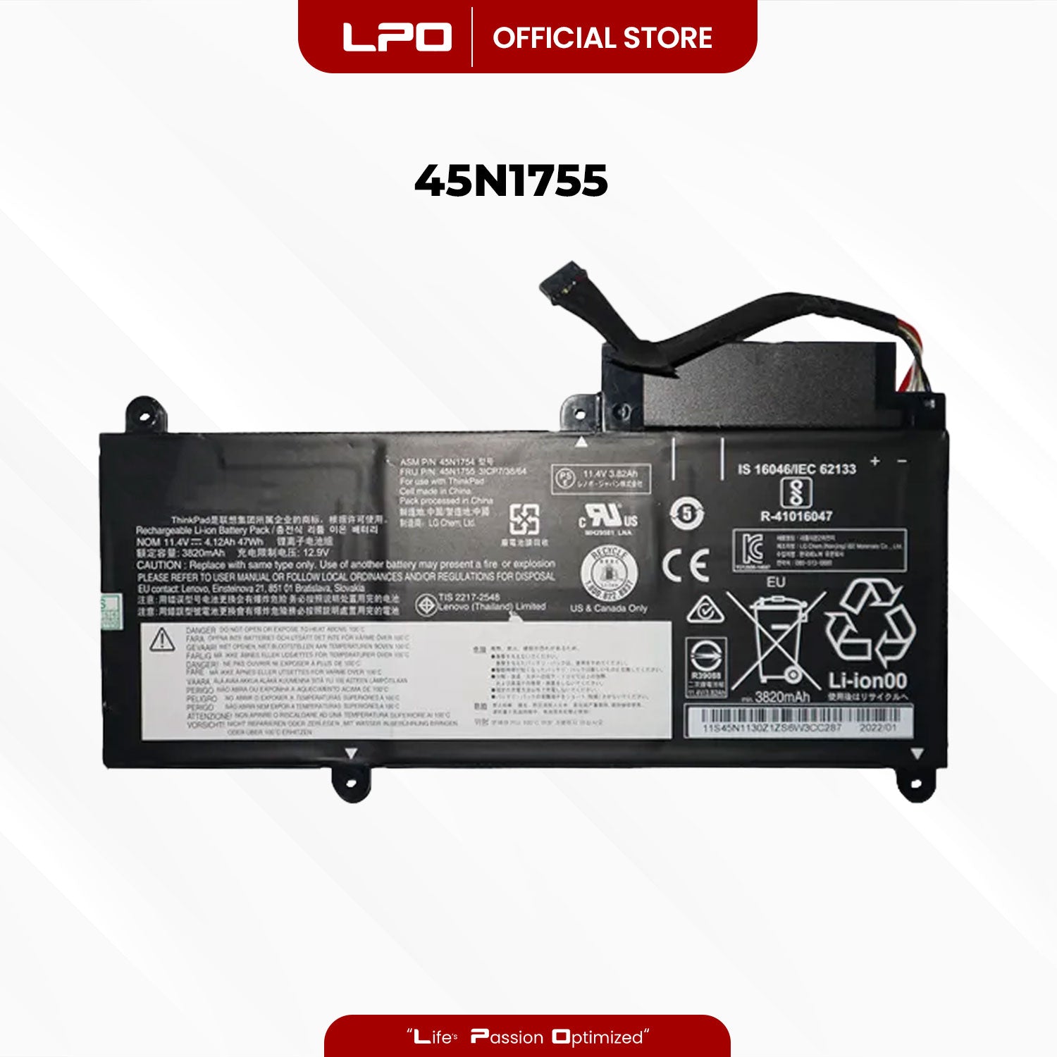 Laptop Battery 45N1755 Compatible with Lenovo ThinkPad E450