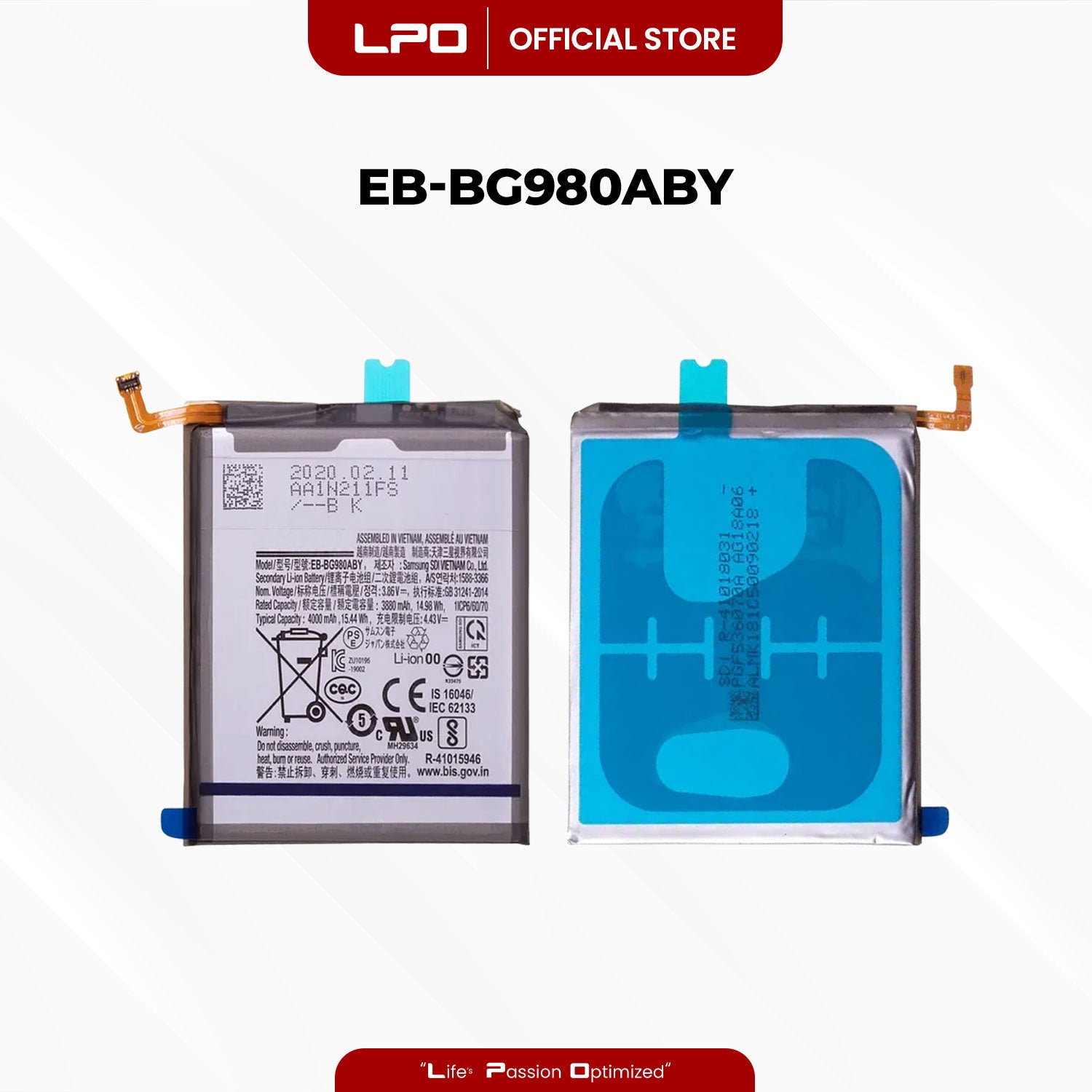 Cellphone Battery Samsung Galaxy S20 2020 EB-BG980ABY Compatible with SM-G980, SM-G980F