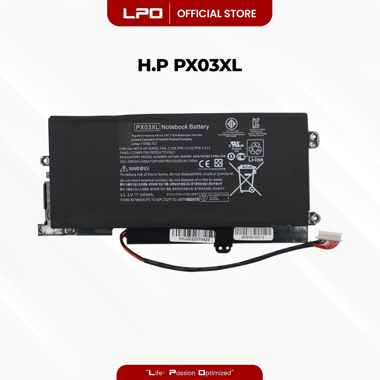Laptop Battery PX03XL Compatible with HP Envy Touchsmart 14-K Series For HP Envy Touchsmart - LPO Laptop PC-Outlet