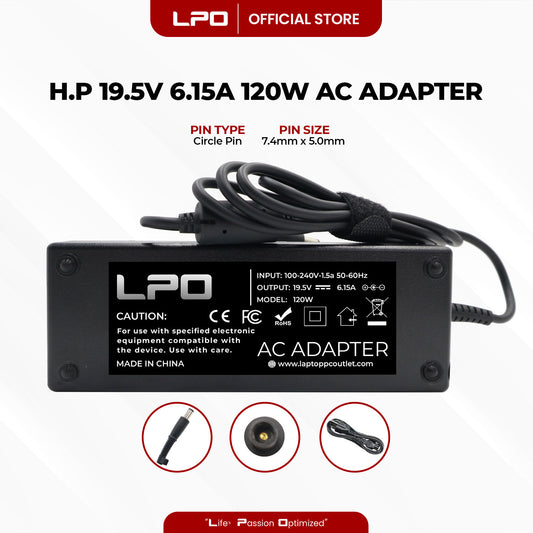 Laptop Charger HP 19.5V 6.15A 120W Circle Pin 7.4mm x 5.0mm Compatible with HP NX9420 Series