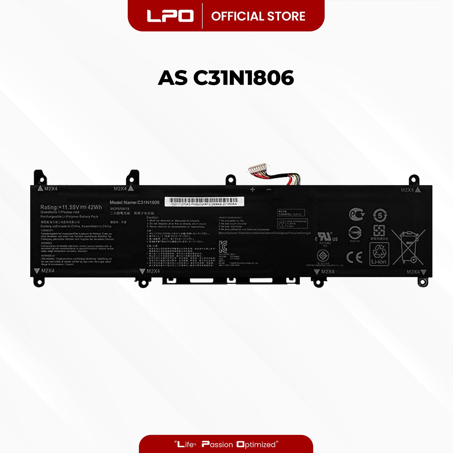 Laptop Battery C31N1806 Compatible with Asus VivoBook S13 X330UA X330UN X330FA - LPO Laptop PC-Outlet