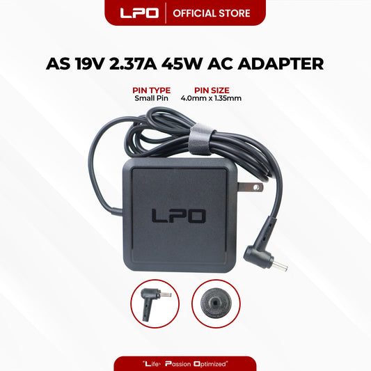 Laptop Charger Asus 19V 2.37A 45W Small Pin 4.0mm x 1.35mm Compatible with Asus AUX21A UX31A