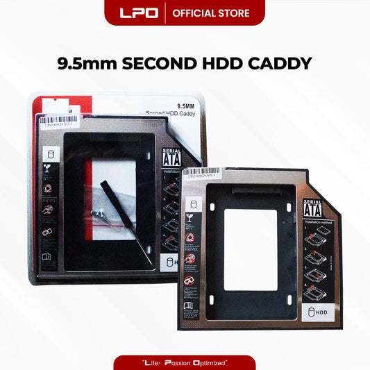 Second HDD Caddy 9.5mm SATA 2.5" SSD Hard Disk Bracket Notebook CD/DVD-ROM Drive Slot