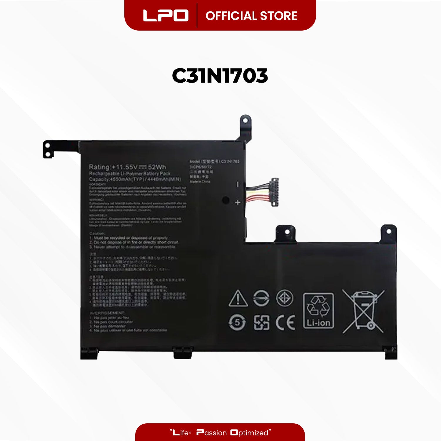 Laptop Battery C31N1703 Compatible with Asus Zenbook Flip UX561UA Q505UA Q505UA-BI5T7 Series