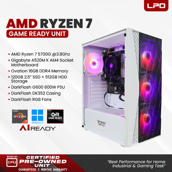 Pre owned AMD Ryzen 7 Game Ready Unit DarkFlash DK352