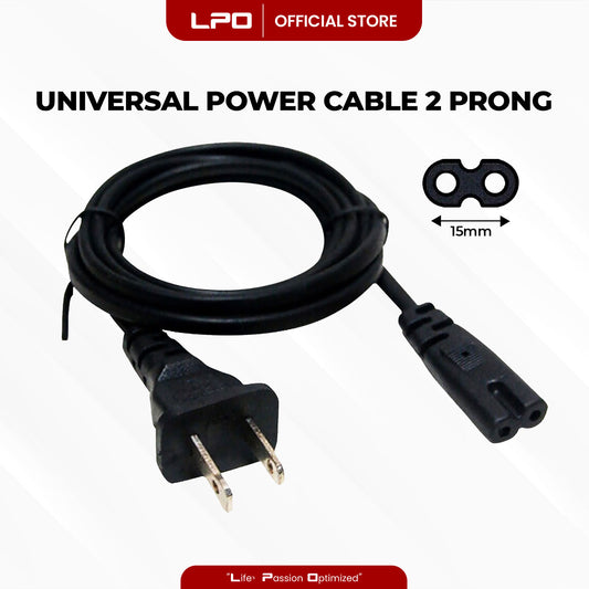 Power Cord 2 Prongs LED LCD TV Samsung LG Sharp Canon Pixma Hp Brother Epson Lexmark Printer - LPO Laptop PC-Outlet