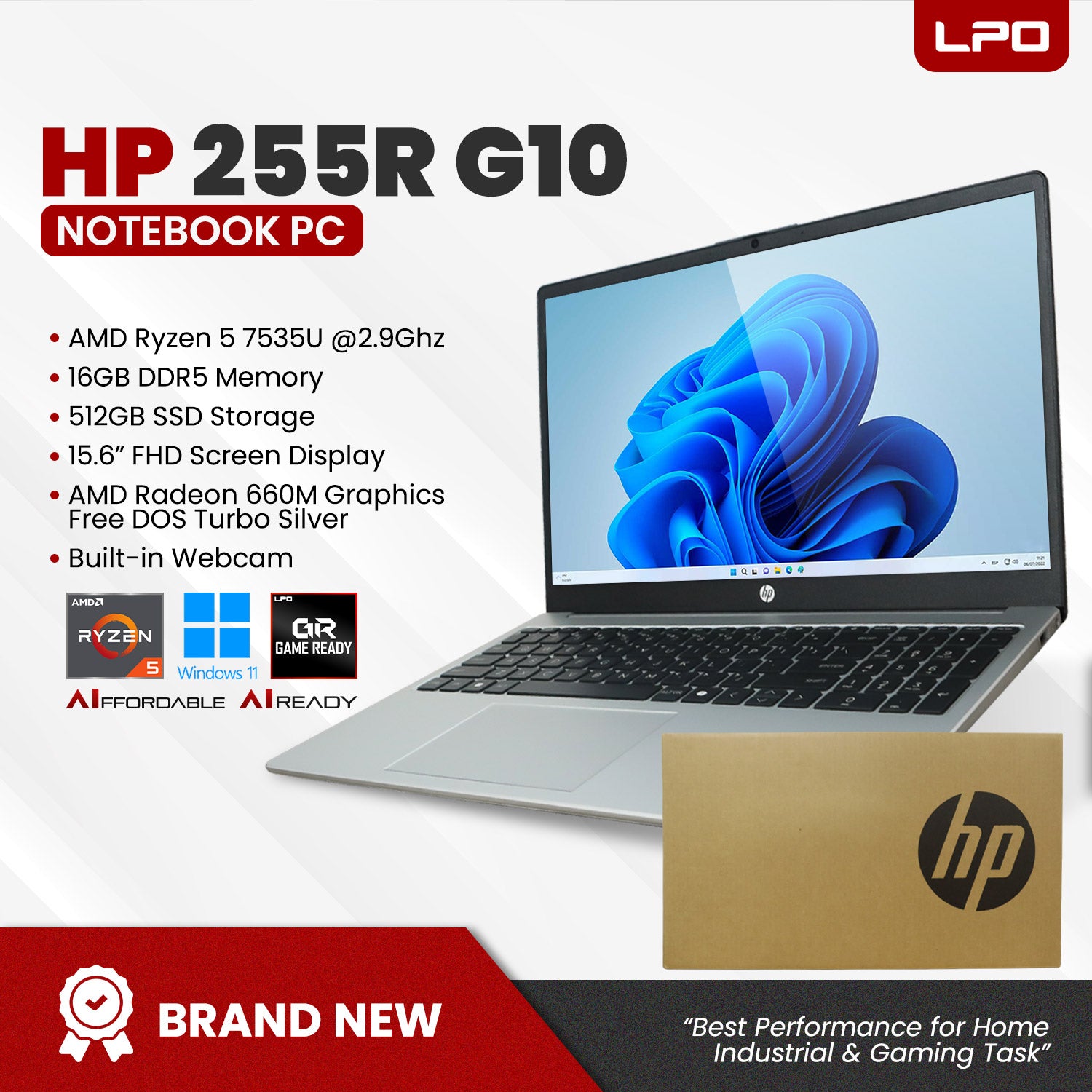 Brand New HP 255R G10 Notebook PC