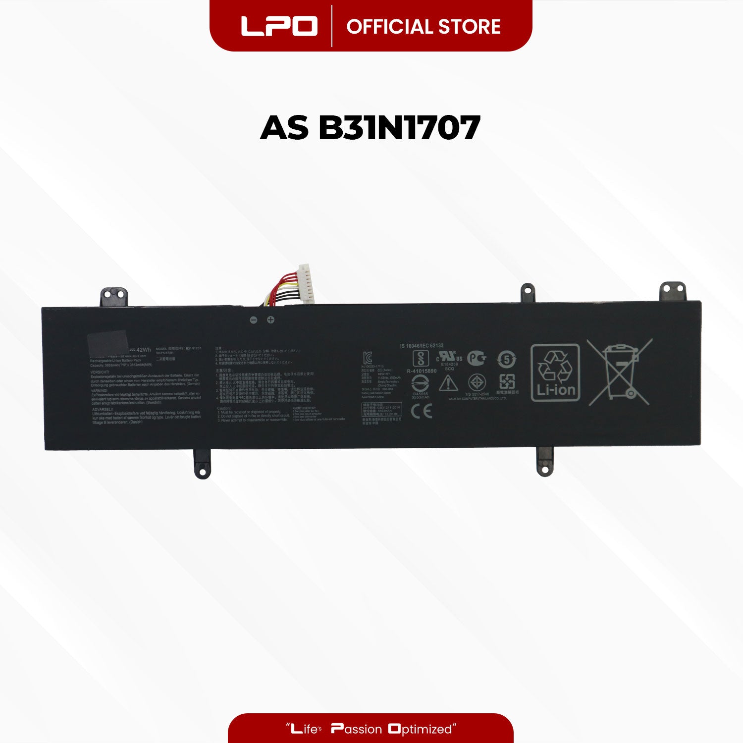 Laptop Battery B31N1707 Compatible with Asus VivoBook S14 S410 S410UA S410UQ-NH74 - LPO Laptop PC-Outlet