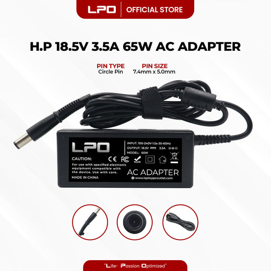 Laptop Charger HP 18.5V 3.5A 65W	Circle Pin 7.4mm x 5.0mm Compatible with HP Compaq Presario CQ60