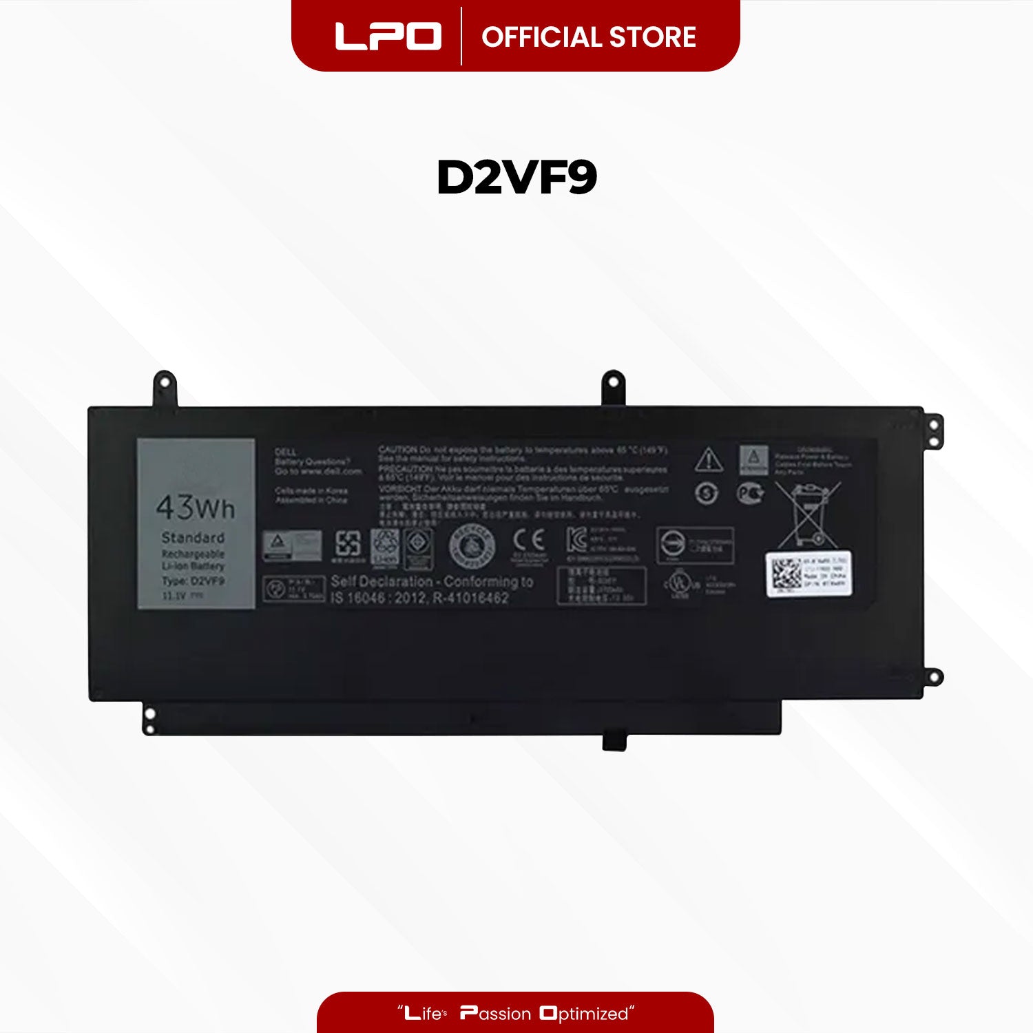 Laptop Battery D2VF9 Compatible with Dell Inspiron 15 7547 7548 Series