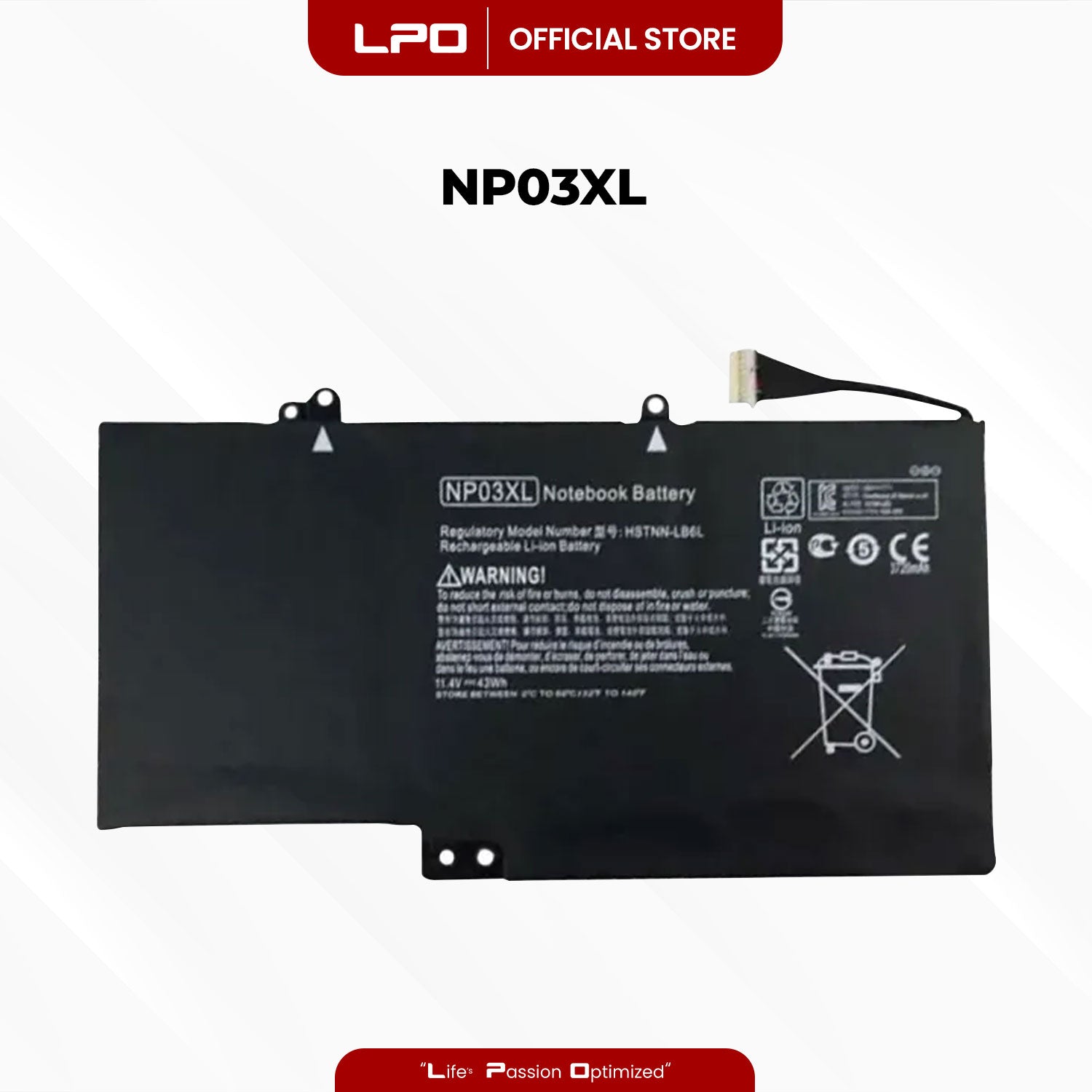 Laptop Battery NP03XL Compatible with HP Pavilion X360 13-A010DX 13-b116t Envy 15-U010DX Series