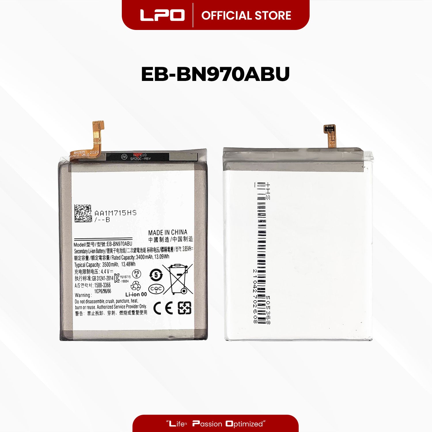 Cellphone Battery Samsung Galaxy Note 10 2019 EB-BN970ABU Compatible with SM-N970F
