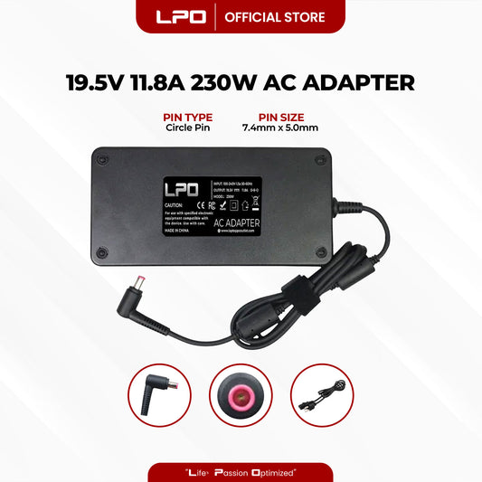 Laptop Charger Acer 19.5V 11.8A 230W Circle Pin 7.4mm x 5.0mm Compatible with Acer Predator 17 GTX 1070 G9-793-79V5 78CM 79PE 73MB 79VS