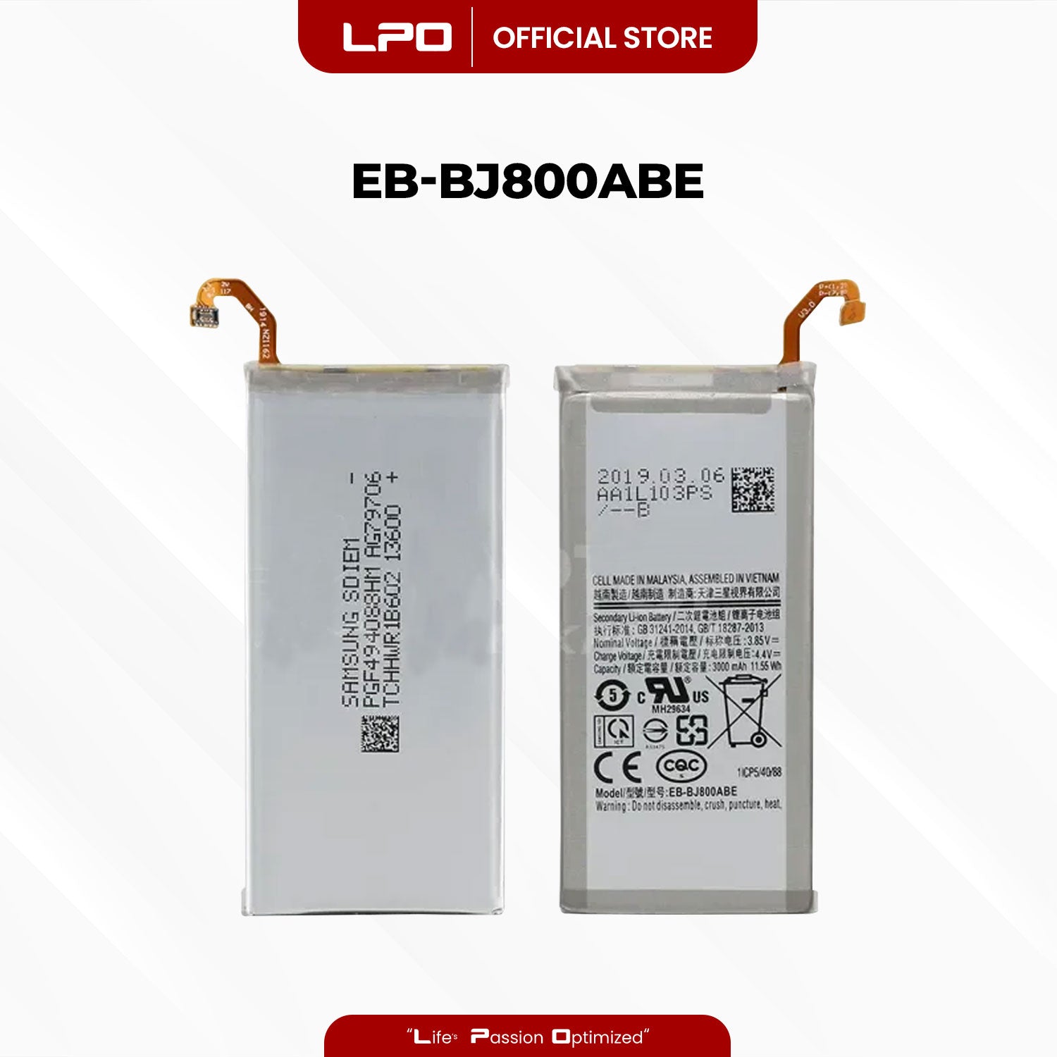 Cellphone Battery Samsung Galaxy A6 J6 J8 2018 EB-BJ800ABE Compatible with SM-A600F