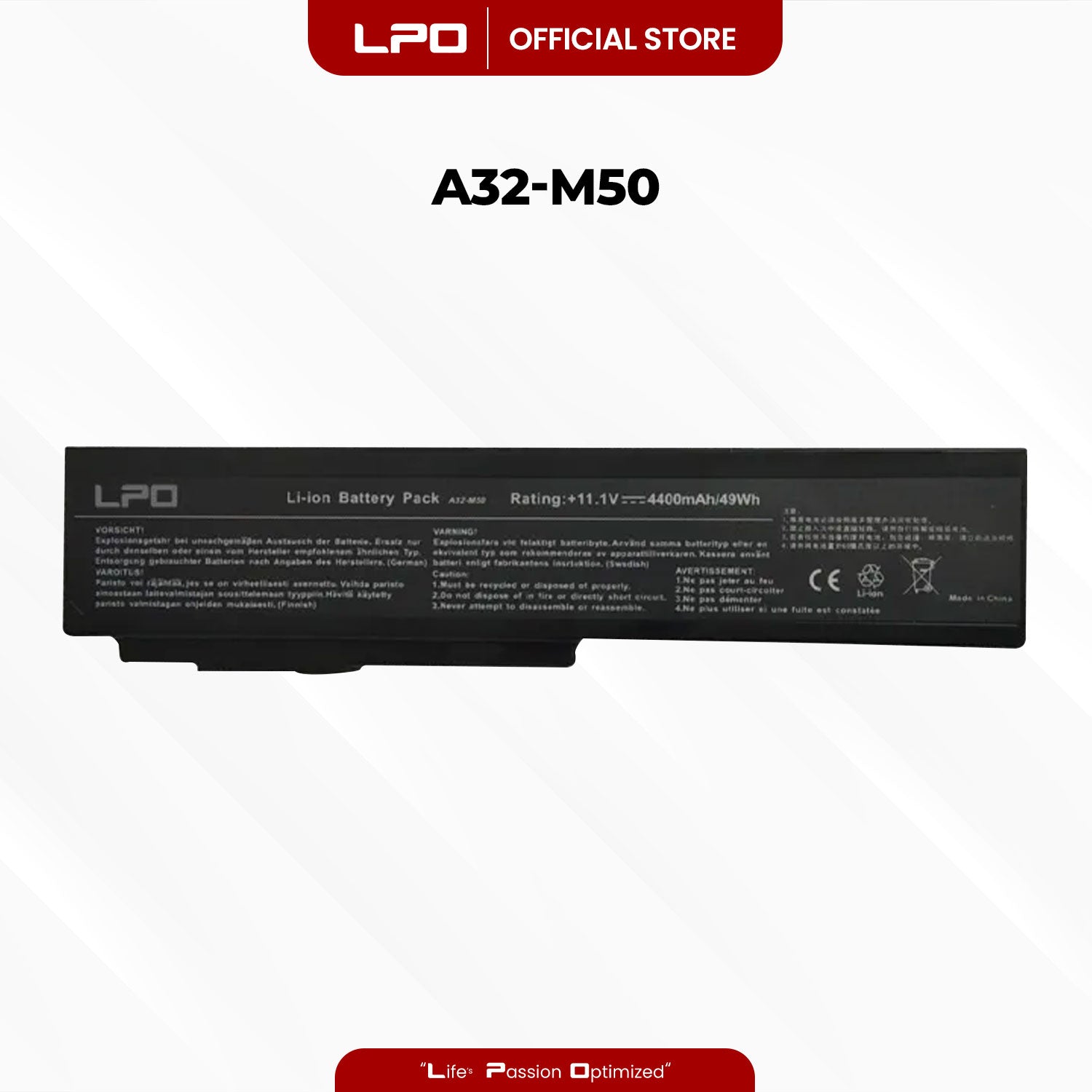 Laptop Battery A32-M50 Compatible with Asus Pro62, Pro64 Series. Asus M50, M50V