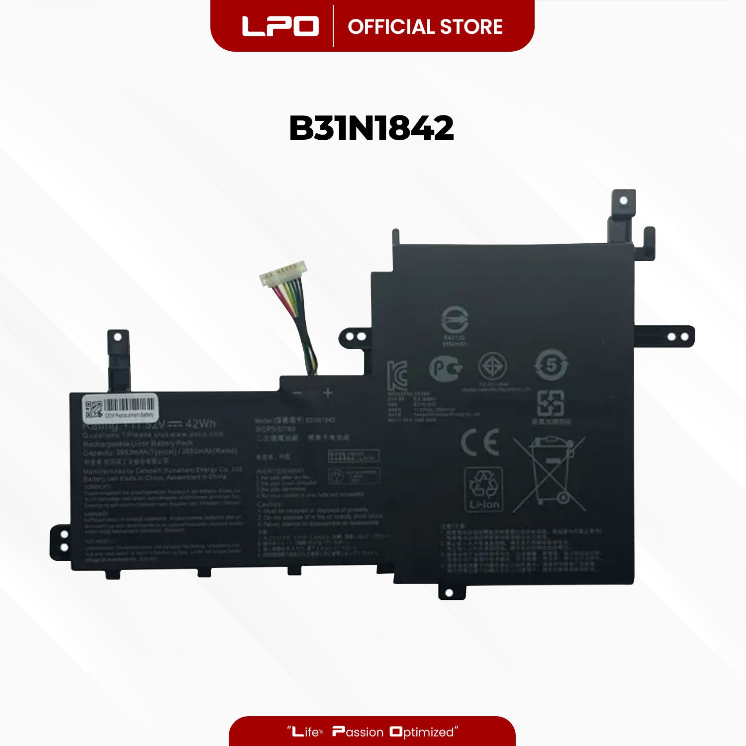 Laptop Battery B31N1842 Compatible with Asus S531FA-BQ126, Vivo-Book S15 S531FA-BQ143T,