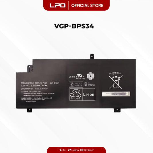 Laptop Battery VGP-BPS34 Compatible with Sony Vaio Fit 15 Touch Vgp-bps34 Vgp-bpl34