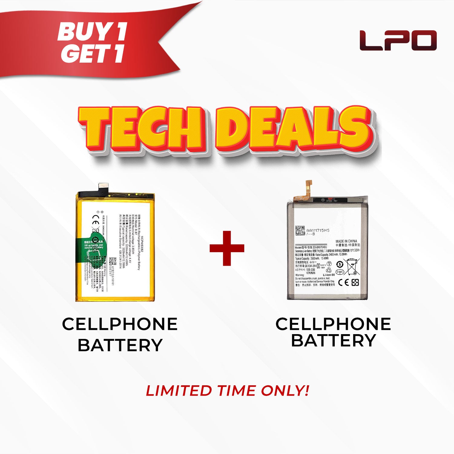 Exclusive Tech Deals Promo: Buy 1 Get 1 Cellphone Battery