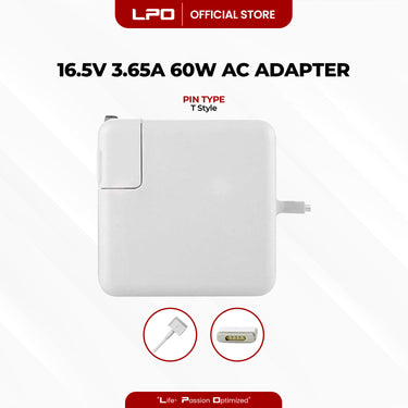 Laptop Charger MacBook 16.5V 3.65A 60W T Style Compatible with MacBook Pro (Retina, 13-inch, Late 2012 - 2015) A1435