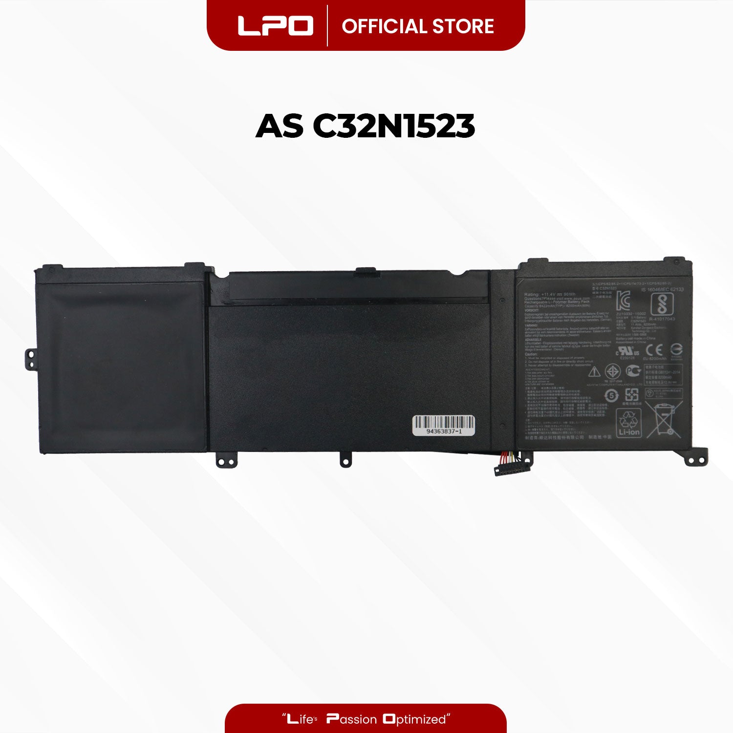Laptop Battery C32N1523 Compatible with Asus N501L UX501V W ZenBook Pro UX501VW Series - LPO Laptop PC-Outlet
