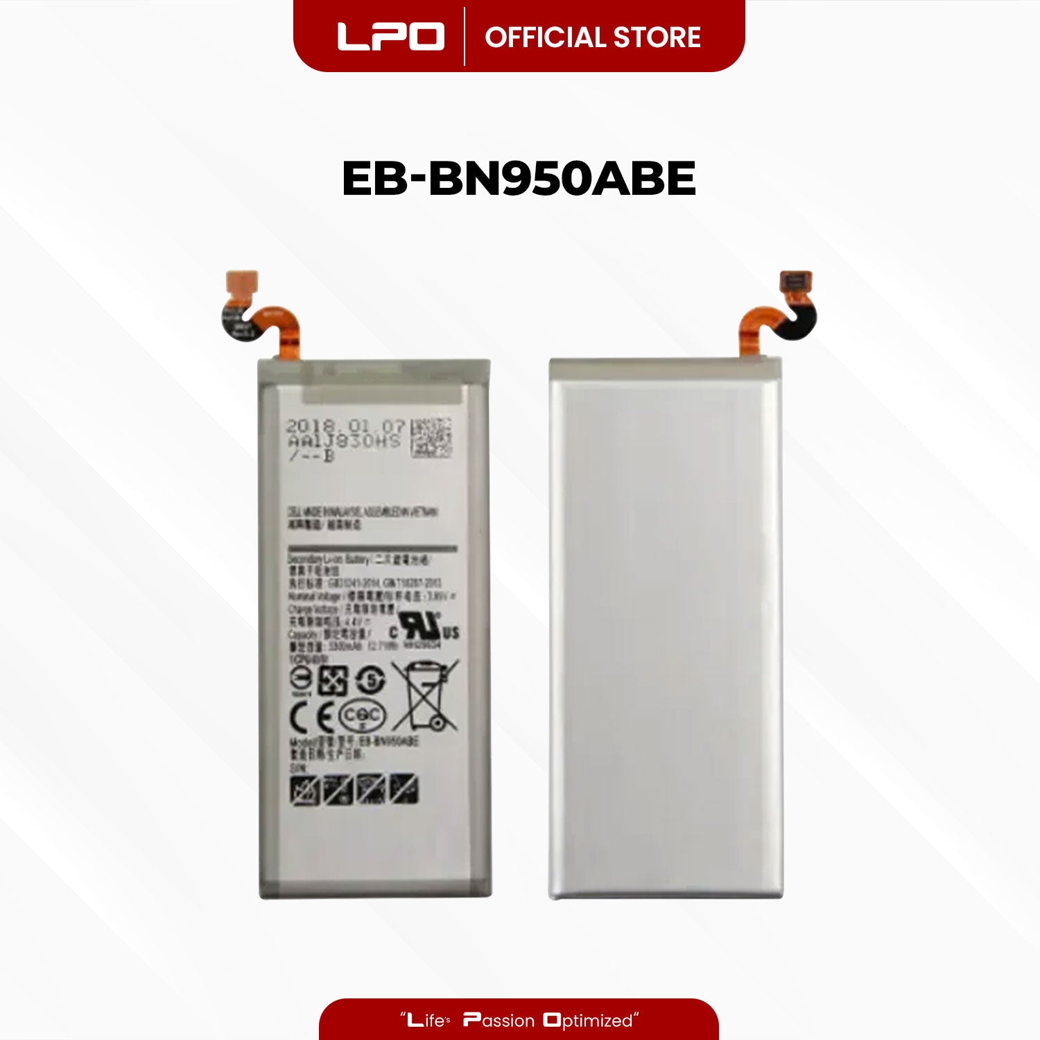 Cellphone Battery Samsung Galaxy Note8 2017 EB-BN950ABE Compatible with SM-N950F