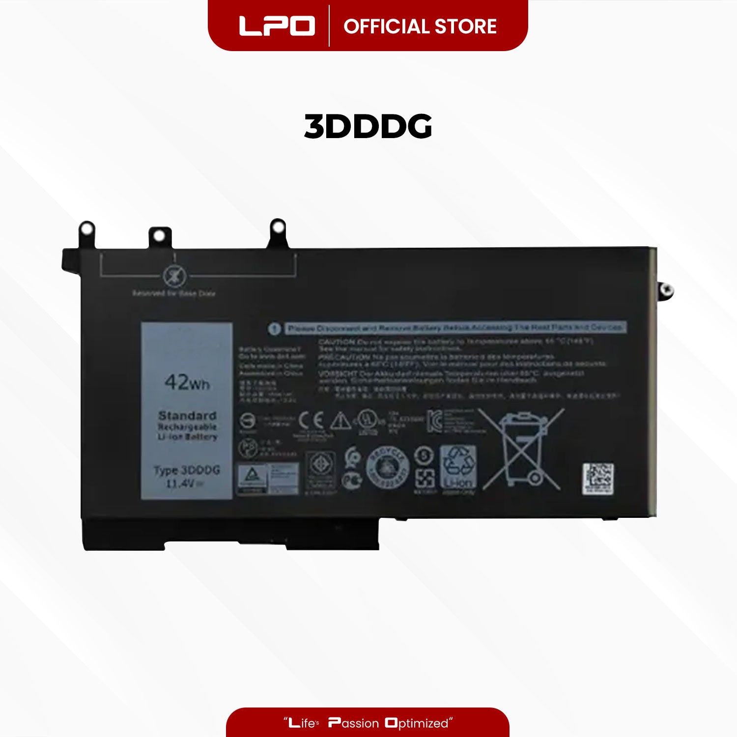 Laptop Battery 3DDDG Compatible with Dell Latitude E5280 E5480 E5490 E5580 E5590 Series