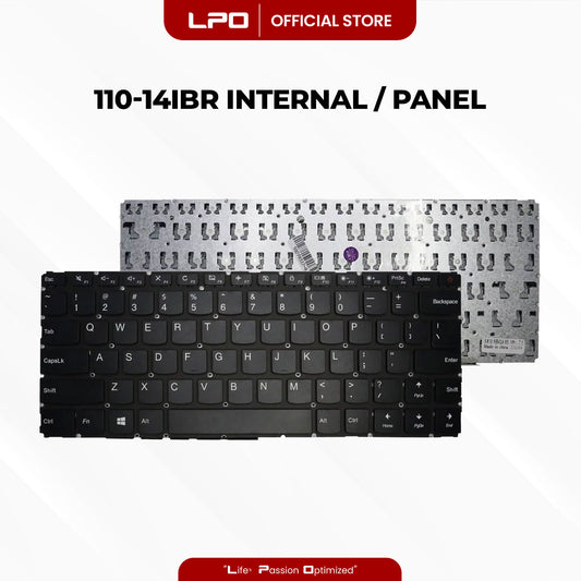 Laptop Keyboard LENOVO 110-14IBR Internal / Panel Black US Compatible with Lenovo Ideapad 110-14IBR 110-14AST