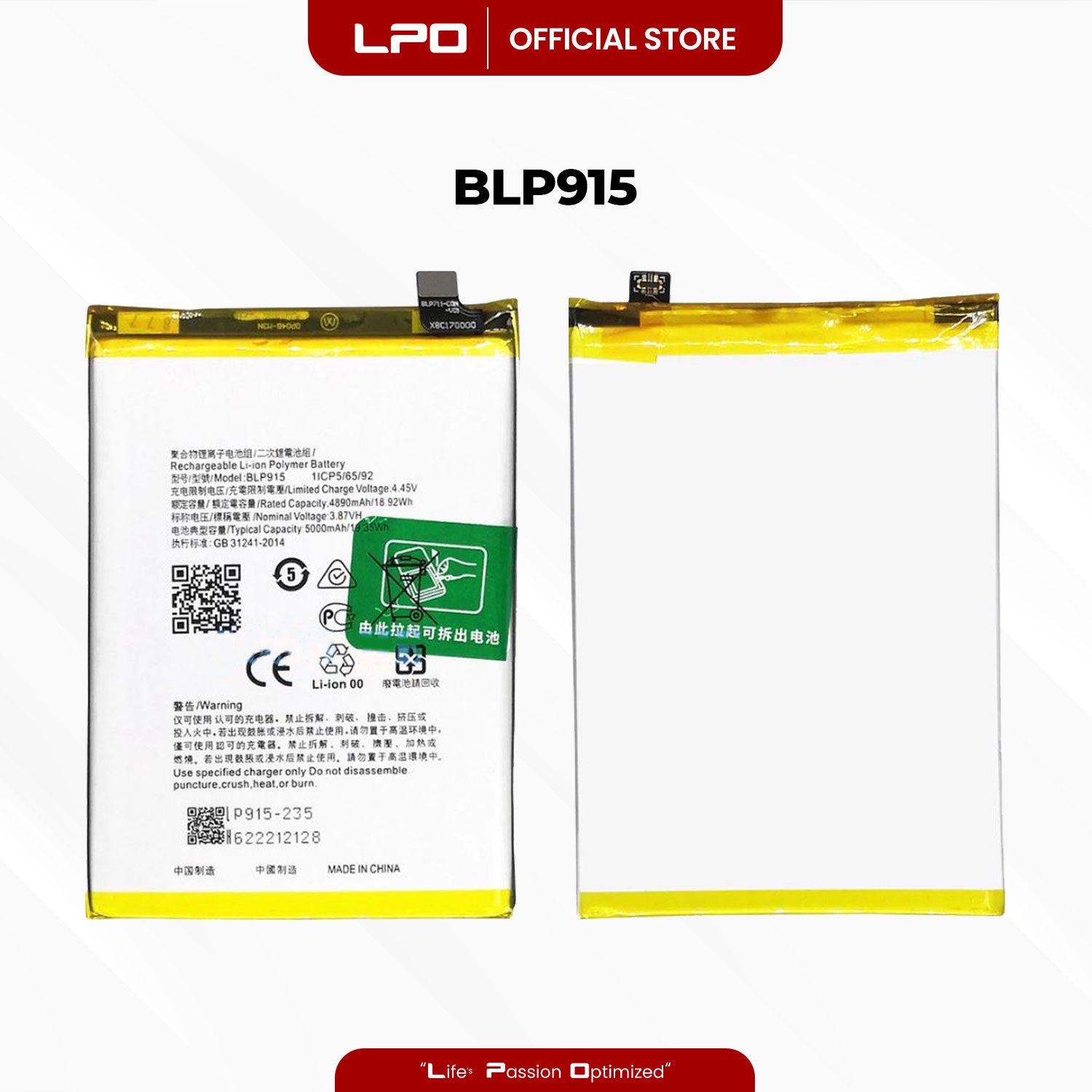 Cellphone Battery	Oppo A17 2022 BLP915 Compatible with CPH2477 - LPO Laptop PC-Outlet
