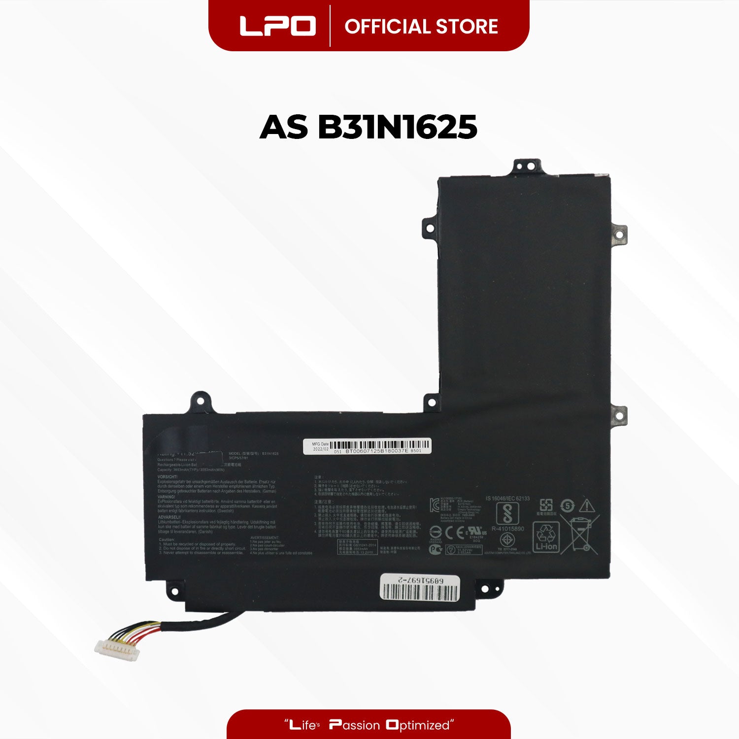 Laptop Battery B31N1625 Compstible with Asus TP203N TP203NA-WB01T (DD14) - LPO Laptop PC-Outlet
