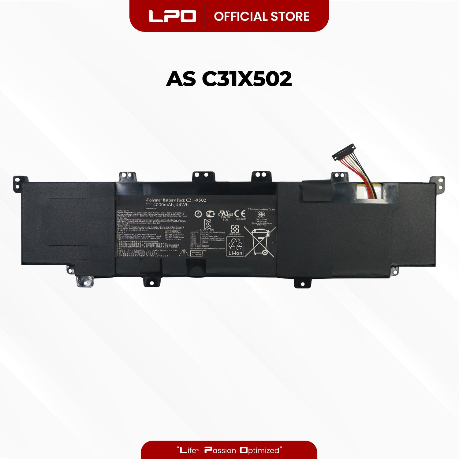 Laptop Battery C31-X502 Compatible with Asus X502 X502C X502CA S500 S500C S500CA - LPO Laptop PC-Outlet