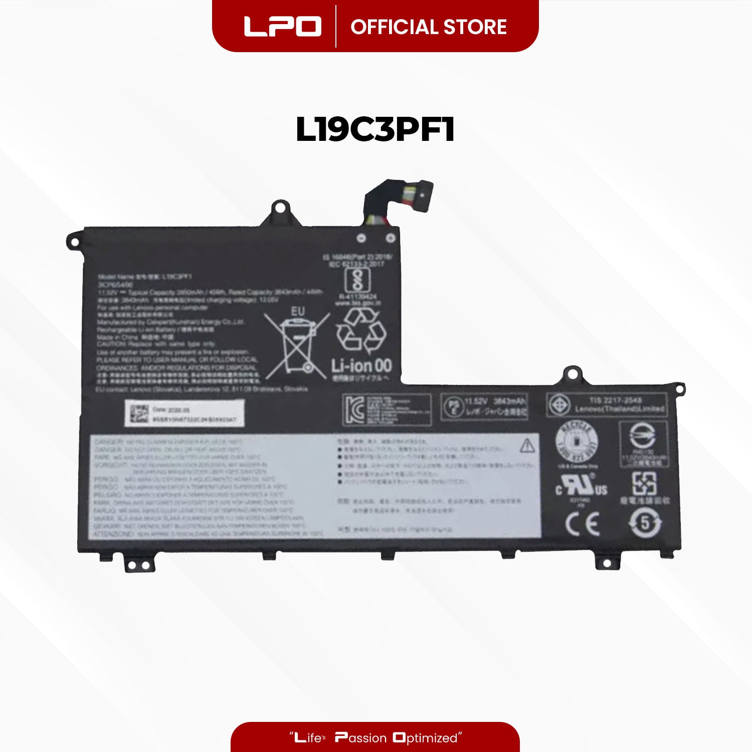 Laptop Battery L19C3PF1 Compatible with Lenovo ThinkBook 15-IML 15-IIL 14-IML 14-IIL Series