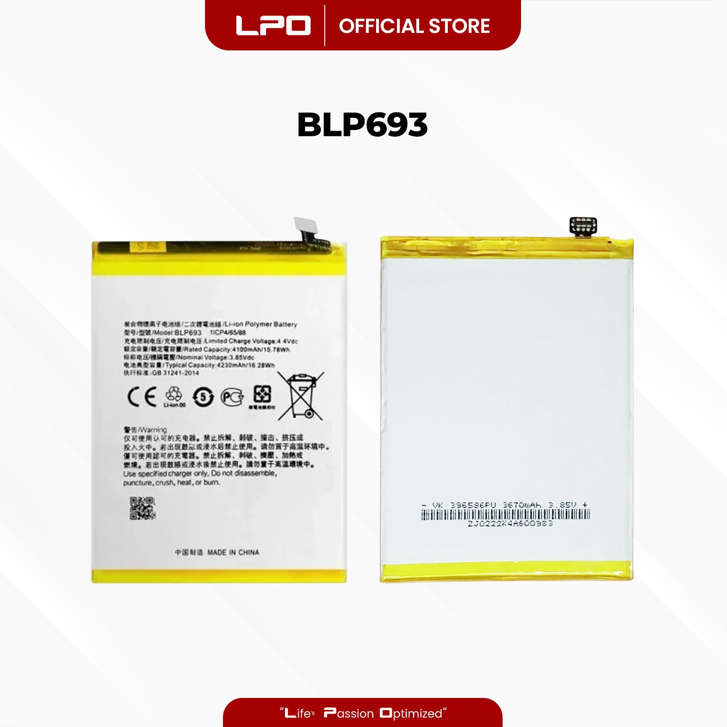 Cellphone Battery	Realme 3 2019 / 5i / C11 BLP693 Compatible with RMX1825, RMX1821, 1821